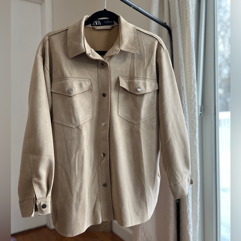 suede long sleeve shirt